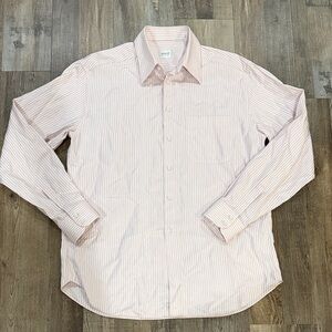 Armani Collezioni Pink Striped Dress Shirt